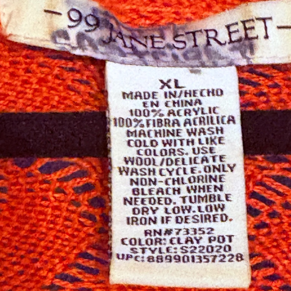 Coral/Orange Open Front Cardigan Sweater - Picture 2 of 2